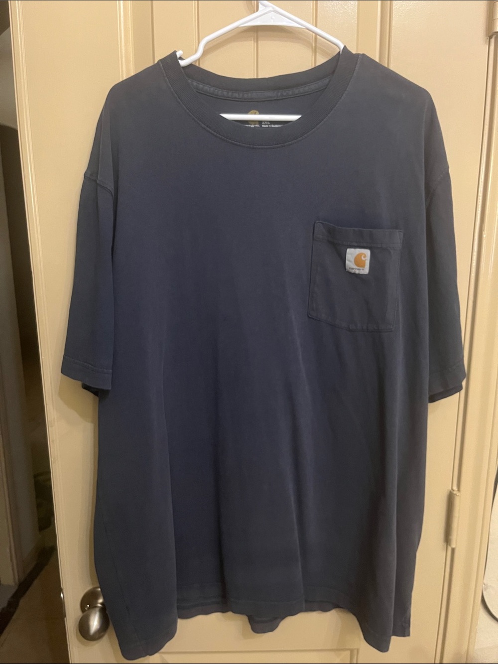 Carhartt Dark Navy Short-Sleeve Pocket Tee with Logo Patch